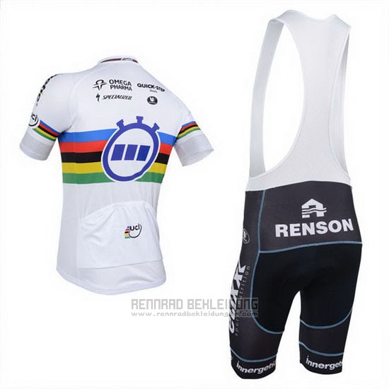 2013 Fahrradbekleidung UCI Weltmeister Lider Quick Step Trikot Kurzarm und Tragerhose